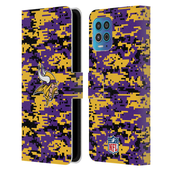 NFL Minnesota Vikings Graphics Digital Camouflage Leather Book Wallet Case Cover For Motorola Moto G100