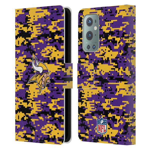 NFL Minnesota Vikings Graphics Digital Camouflage Leather Book Wallet Case Cover For OnePlus 9