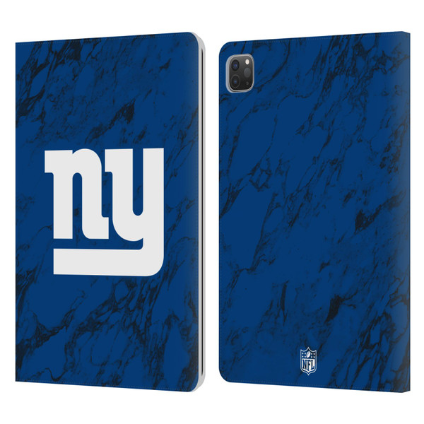 NFL New York Giants Graphics Coloured Marble Leather Book Wallet Case Cover For Apple iPad Pro 11 2020 / 2021 / 2022