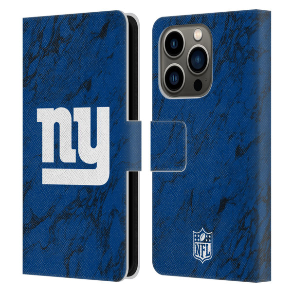 NFL New York Giants Graphics Coloured Marble Leather Book Wallet Case Cover For Apple iPhone 14 Pro