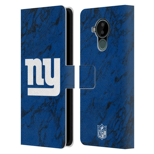 NFL New York Giants Graphics Coloured Marble Leather Book Wallet Case Cover For Nokia C30