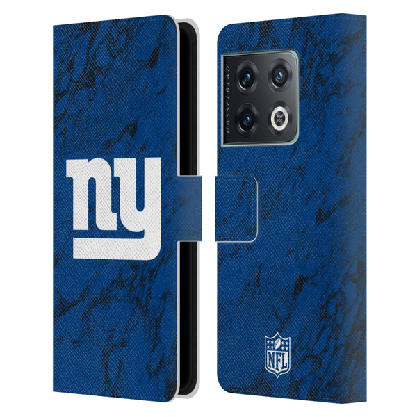 NFL New York Giants Graphics Coloured Marble Leather Book Wallet Case Cover For OnePlus 10 Pro