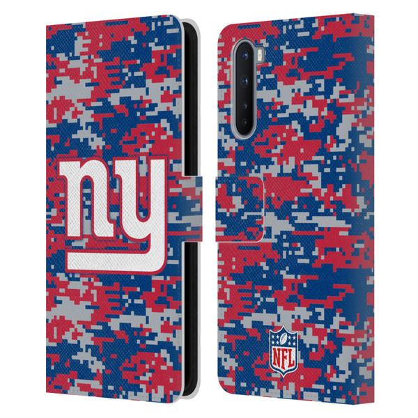 NFL New York Giants Graphics Digital Camouflage Leather Book Wallet Case Cover For OnePlus Nord 5G