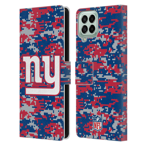 NFL New York Giants Graphics Digital Camouflage Leather Book Wallet Case Cover For Samsung Galaxy M33 (2022)