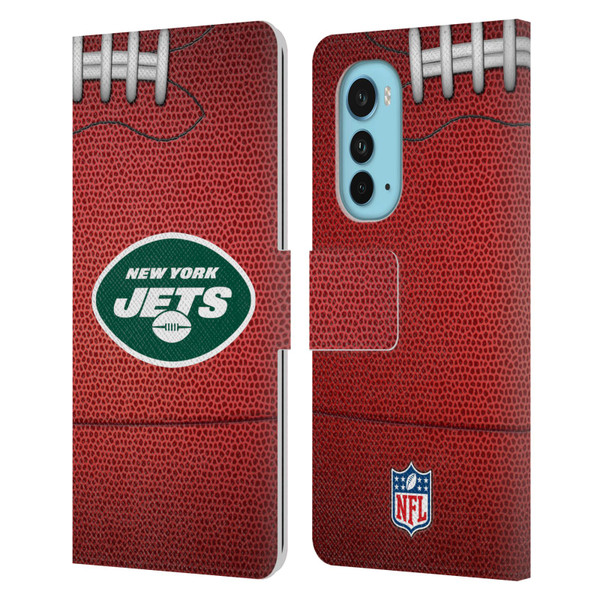 NFL New York Jets Graphics Football Leather Book Wallet Case Cover For Motorola Edge (2022)