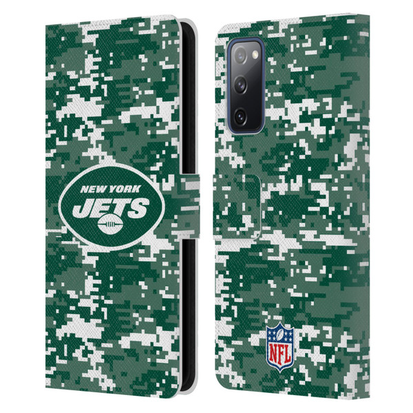 NFL New York Jets Graphics Digital Camouflage Leather Book Wallet Case Cover For Samsung Galaxy S20 FE / 5G