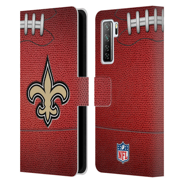 NFL New Orleans Saints Graphics Football Leather Book Wallet Case Cover For Huawei Nova 7 SE/P40 Lite 5G