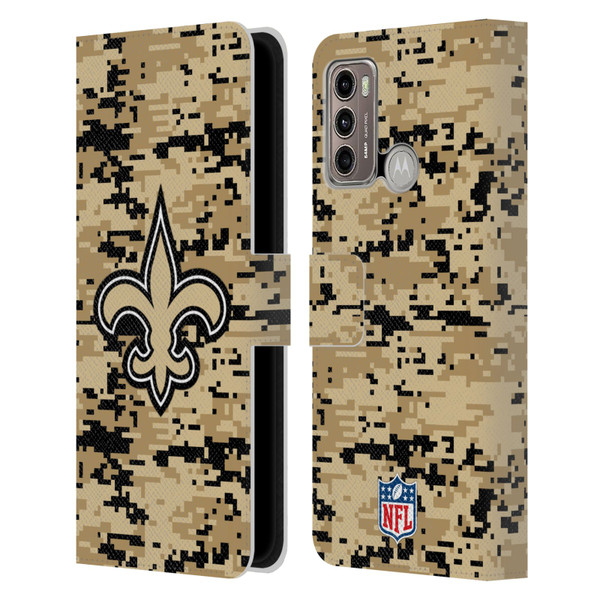 NFL New Orleans Saints Graphics Digital Camouflage Leather Book Wallet Case Cover For Motorola Moto G60 / Moto G40 Fusion