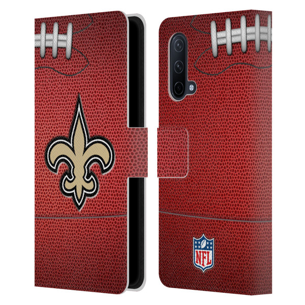 NFL New Orleans Saints Graphics Football Leather Book Wallet Case Cover For OnePlus Nord CE 5G