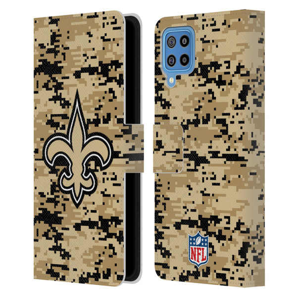NFL New Orleans Saints Graphics Digital Camouflage Leather Book Wallet Case Cover For Samsung Galaxy F22 (2021)
