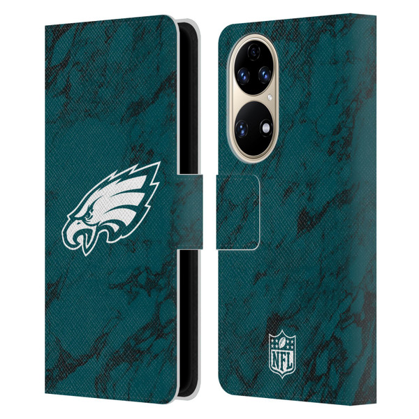 NFL Philadelphia Eagles Graphics Coloured Marble Leather Book Wallet Case Cover For Huawei P50