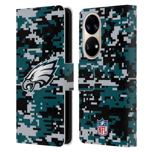 NFL Philadelphia Eagles Graphics Digital Camouflage Leather Book Wallet Case Cover For Huawei P50