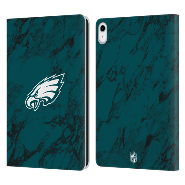 NFL Philadelphia Eagles Graphics Coloured Marble Leather Book Wallet Case Cover For Apple iPad 10.9 2022/2025