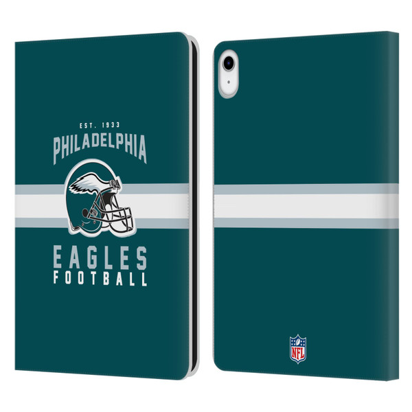 NFL Philadelphia Eagles Graphics Helmet Typography Leather Book Wallet Case Cover For Apple iPad 10.9 (2022)
