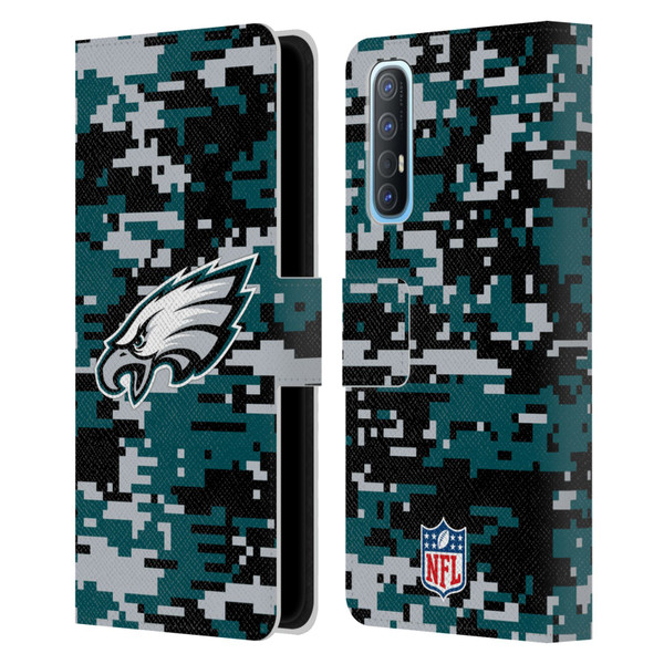 NFL Philadelphia Eagles Graphics Digital Camouflage Leather Book Wallet Case Cover For OPPO Find X2 Neo 5G