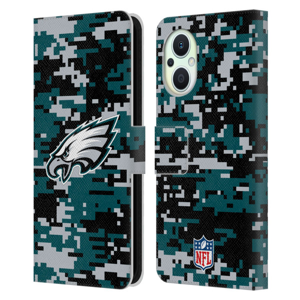 NFL Philadelphia Eagles Graphics Digital Camouflage Leather Book Wallet Case Cover For OPPO Reno8 Lite