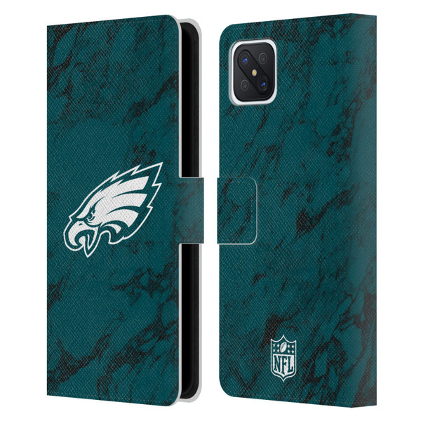 NFL Philadelphia Eagles Graphics Coloured Marble Leather Book Wallet Case Cover For OPPO Reno4 Z 5G