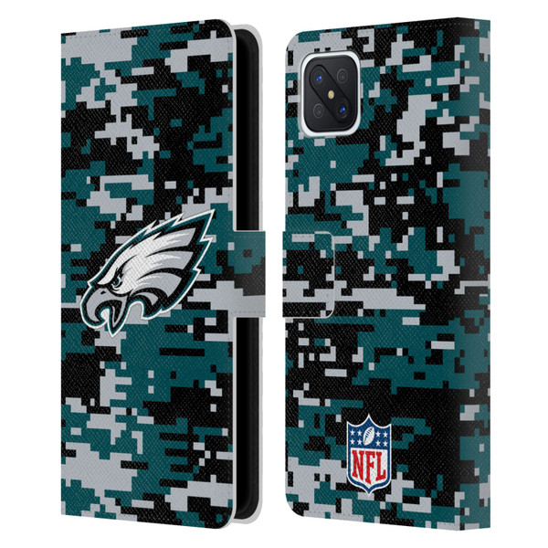 NFL Philadelphia Eagles Graphics Digital Camouflage Leather Book Wallet Case Cover For OPPO Reno4 Z 5G