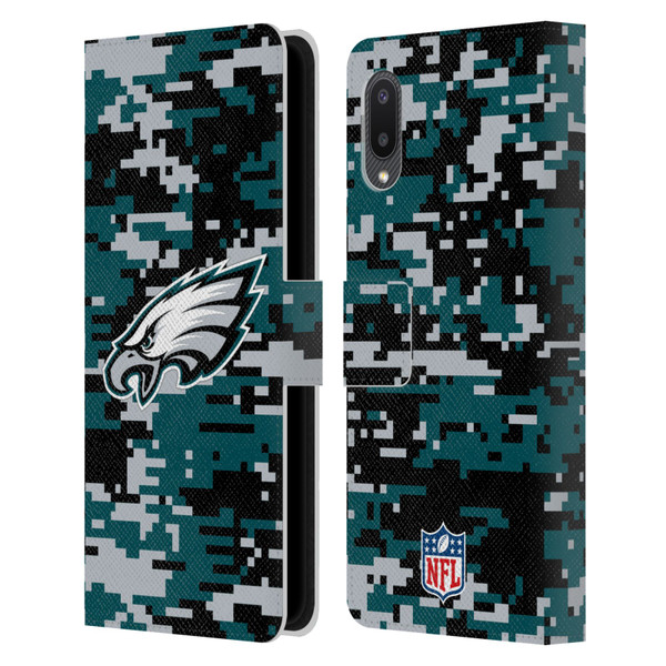 NFL Philadelphia Eagles Graphics Digital Camouflage Leather Book Wallet Case Cover For Samsung Galaxy A02/M02 (2021)