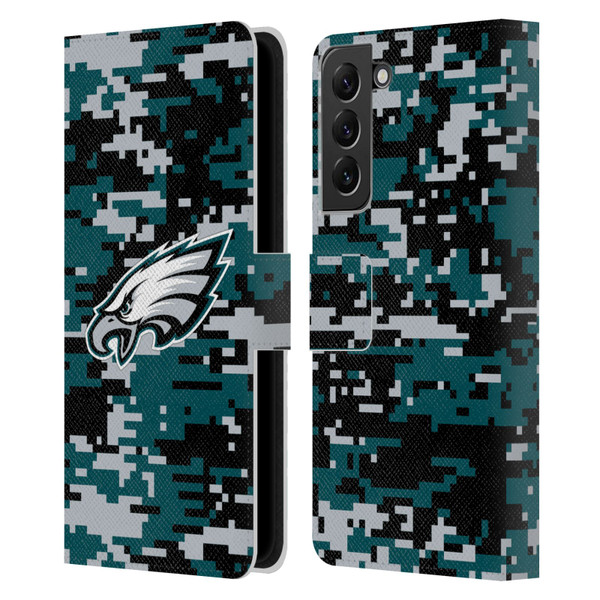 NFL Philadelphia Eagles Graphics Digital Camouflage Leather Book Wallet Case Cover For Samsung Galaxy S22+ 5G