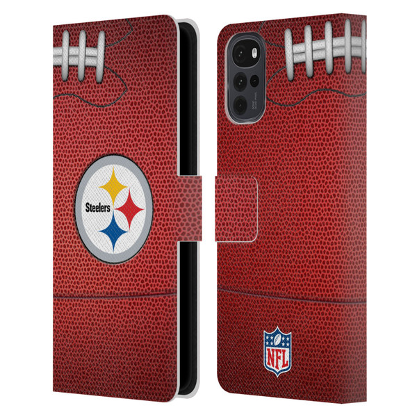 NFL Pittsburgh Steelers Graphics Football Leather Book Wallet Case Cover For Motorola Moto G22