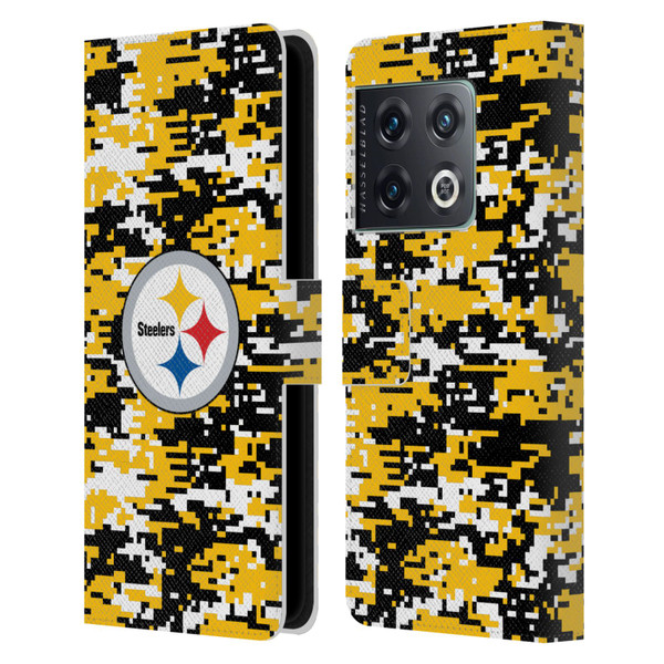 NFL Pittsburgh Steelers Graphics Digital Camouflage Leather Book Wallet Case Cover For OnePlus 10 Pro