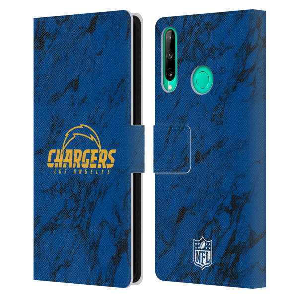 NFL Los Angeles Chargers Graphics Coloured Marble Leather Book Wallet Case Cover For Huawei P40 lite E