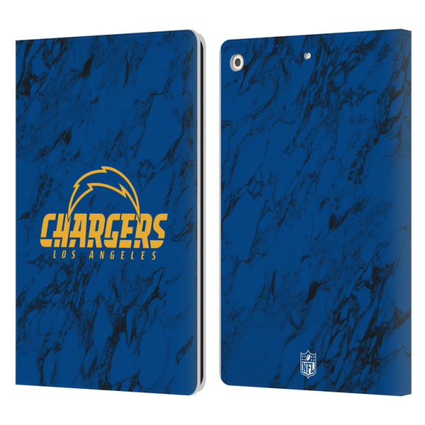 NFL Los Angeles Chargers Graphics Coloured Marble Leather Book Wallet Case Cover For Apple iPad 10.2 2019/2020/2021