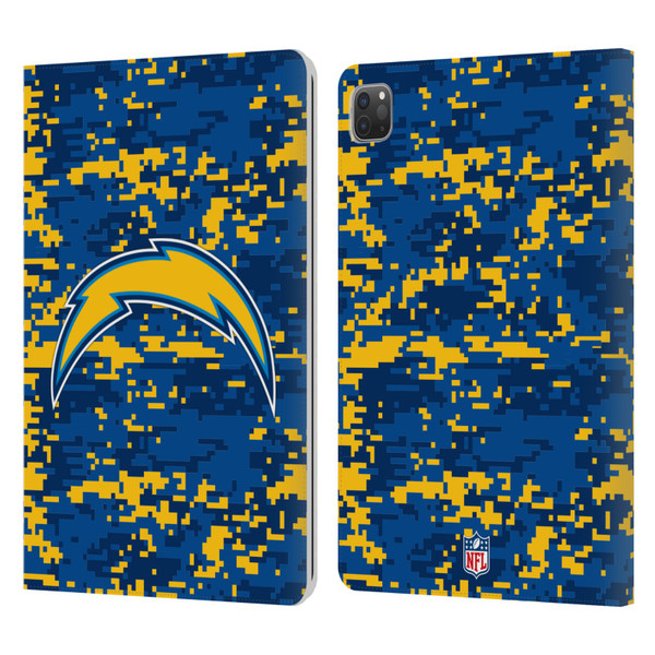 NFL Los Angeles Chargers Graphics Digital Camouflage Leather Book Wallet Case Cover For Apple iPad Pro 11 2020 / 2021 / 2022
