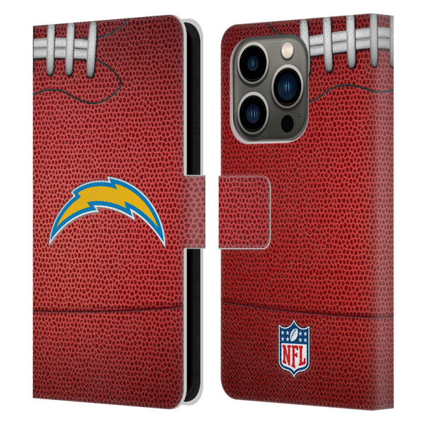 NFL Los Angeles Chargers Graphics Football Leather Book Wallet Case Cover For Apple iPhone 14 Pro