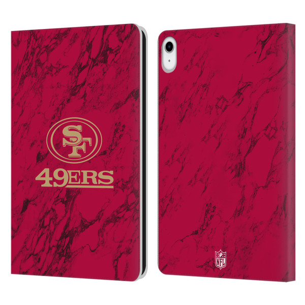 NFL San Francisco 49ers Graphics Coloured Marble Leather Book Wallet Case Cover For Apple iPad 10.9 2022/2025