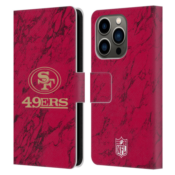 NFL San Francisco 49ers Graphics Coloured Marble Leather Book Wallet Case Cover For Apple iPhone 14 Pro