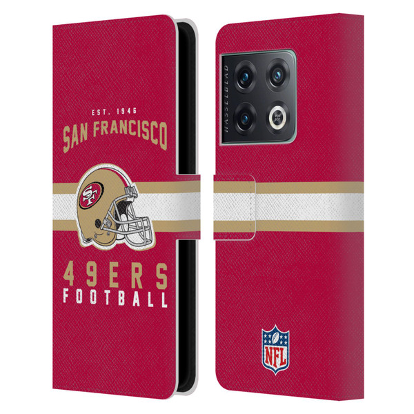 NFL San Francisco 49ers Graphics Helmet Typography Leather Book Wallet Case Cover For OnePlus 10 Pro