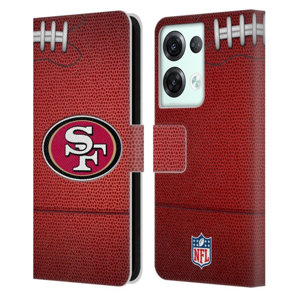 NFL San Francisco 49ers Graphics Football Leather Book Wallet Case Cover For OPPO Reno8 Pro
