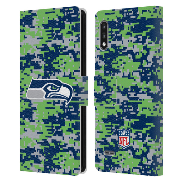 NFL Seattle Seahawks Graphics Digital Camouflage Leather Book Wallet Case Cover For LG K22