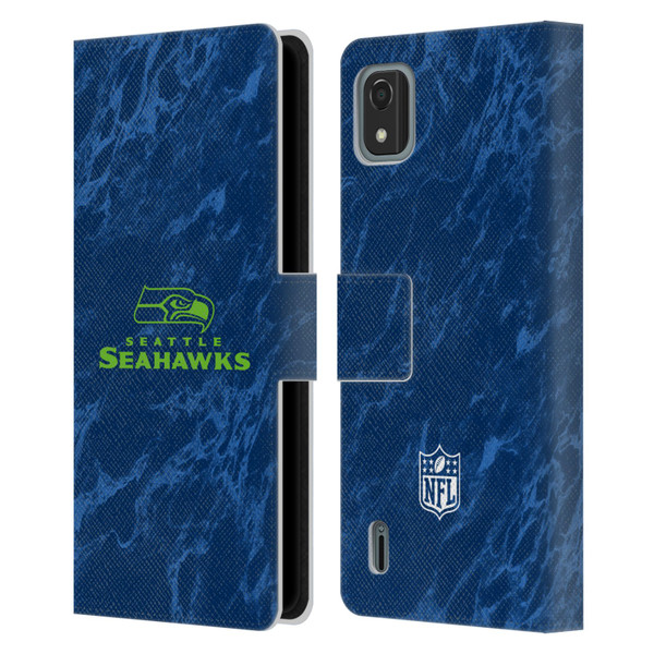 NFL Seattle Seahawks Graphics Coloured Marble Leather Book Wallet Case Cover For Nokia C2 2nd Edition