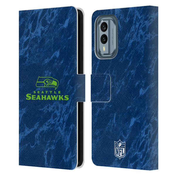 NFL Seattle Seahawks Graphics Coloured Marble Leather Book Wallet Case Cover For Nokia X30