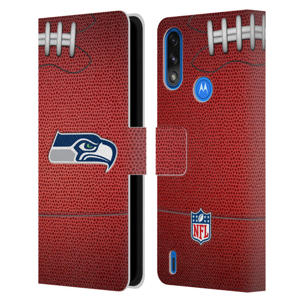 NFL Seattle Seahawks Graphics Football Leather Book Wallet Case Cover For Motorola Moto E7 Power / Moto E7i Power