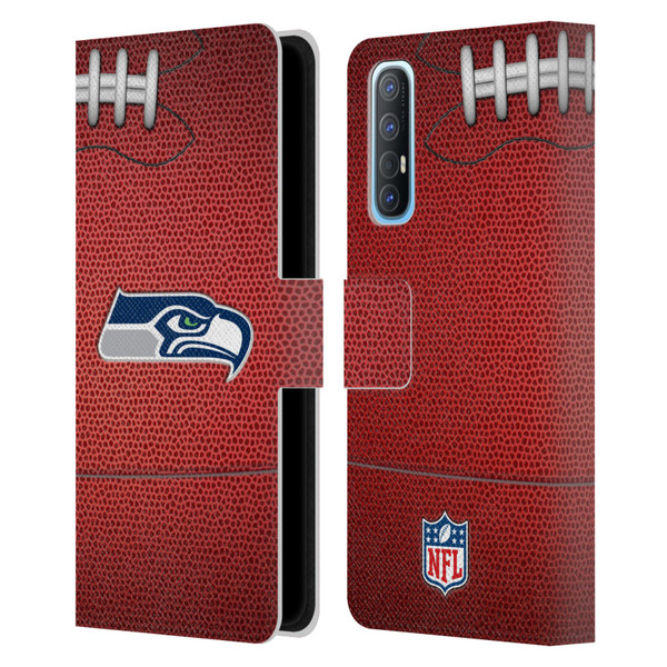 NFL Seattle Seahawks Graphics Football Leather Book Wallet Case Cover For OPPO Find X2 Neo 5G