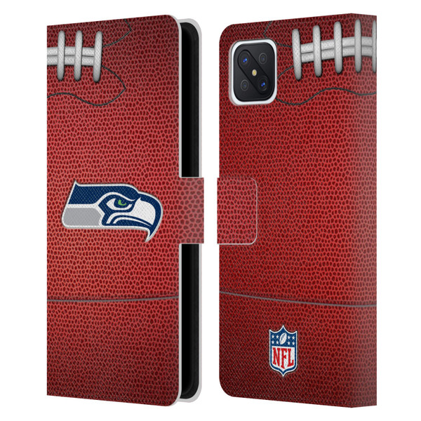 NFL Seattle Seahawks Graphics Football Leather Book Wallet Case Cover For OPPO Reno4 Z 5G