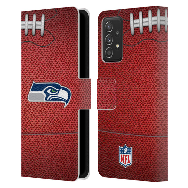 NFL Seattle Seahawks Graphics Football Leather Book Wallet Case Cover For Samsung Galaxy A52 / A52s / 5G (2021)
