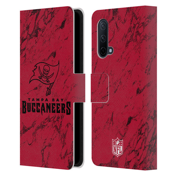 NFL Tampa Bay Buccaneers Graphics Coloured Marble Leather Book Wallet Case Cover For OnePlus Nord CE 5G