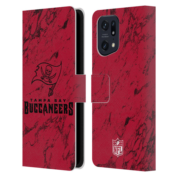 NFL Tampa Bay Buccaneers Graphics Coloured Marble Leather Book Wallet Case Cover For OPPO Find X5