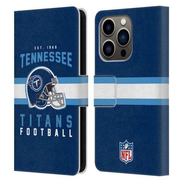NFL Tennessee Titans Graphics Helmet Typography Leather Book Wallet Case Cover For Apple iPhone 14 Pro