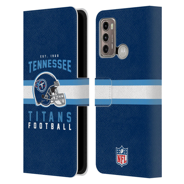 NFL Tennessee Titans Graphics Helmet Typography Leather Book Wallet Case Cover For Motorola Moto G60 / Moto G40 Fusion