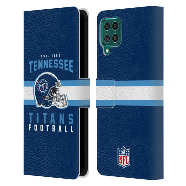 NFL Tennessee Titans Graphics Helmet Typography Leather Book Wallet Case Cover For Samsung Galaxy F62 (2021)