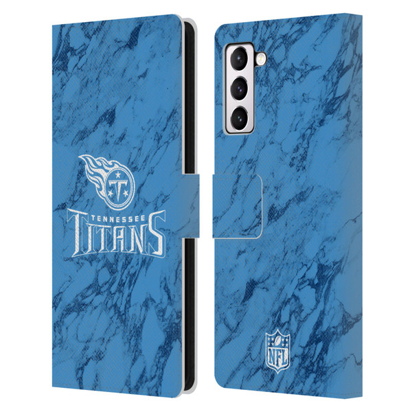 NFL Tennessee Titans Graphics Coloured Marble Leather Book Wallet Case Cover For Samsung Galaxy S21+ 5G