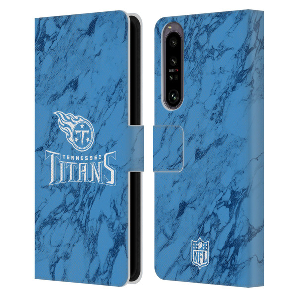 NFL Tennessee Titans Graphics Coloured Marble Leather Book Wallet Case Cover For Sony Xperia 1 IV