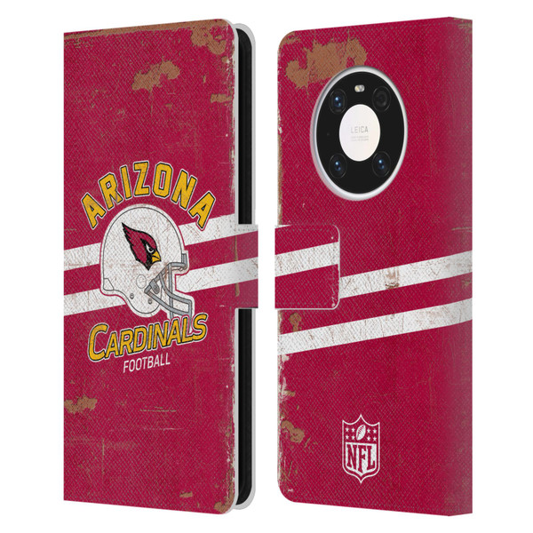 NFL Arizona Cardinals Logo Art Helmet Distressed Leather Book Wallet Case Cover For Huawei Mate 40 Pro 5G