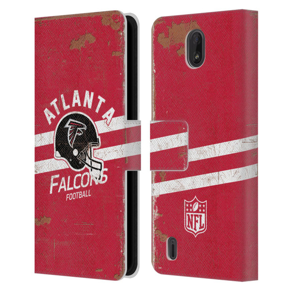 NFL Atlanta Falcons Logo Art Helmet Distressed Leather Book Wallet Case Cover For Nokia C01 Plus/C1 2nd Edition